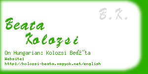 beata kolozsi business card